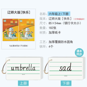 2025 LiaoShiDa Edition English Word Cards for Primary School Students Grades 3 4 5 6 Upper And Lower Books English Flashcards
