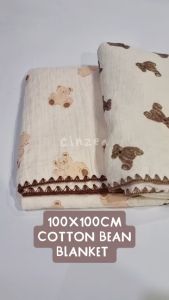 Baby Kids Blanket - Cotton Crepe & 3D Plush Bean