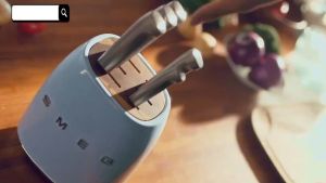 SMEG Italian Retro Style Cooking Knives Set - Full Set of Kitchen Knives for Home Use European Stainless Steel Fruit Knife