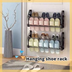 Wall Mounted Shoe Rack Multifunctional Punch No-need Wall-Mounted Hanging Shoe Rack Office Storage Rack