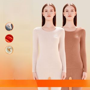 Quần áo giữ nhiệt nữ MiiOW lụa nguyên chất lót lông ấm áp