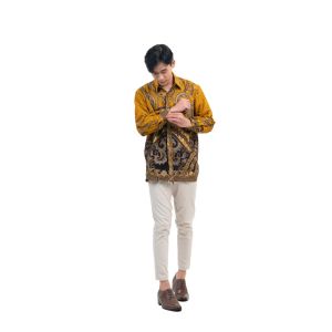 Kemeja Atasan Batik Lengan Panjang Pria Modern Kekinian Motif 151 Bahan Katun Adem Dan Nyaman