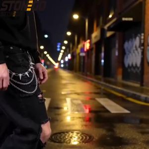 KISMIS 1PC Punk Street Keychain Trousers Pants Chain Multi Layer Men Chain Wallet Belt Chains Hipster Keyring Hip Hop Jewelry