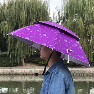 【In Stock】Outdoor Large Double Layer Fishing Umbrella Hat Cycling Hiking Camping Beach Sunshade Sunny Rainy Anti-UV Cap For Men Women Kids