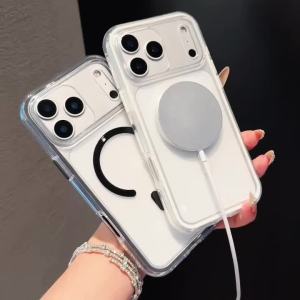 Ốp Lưng TPU Trong Suốt Từ Tính 2 Trong 1 Cho iPhone Pro Max Plus Tương Thích Magsafe Hỗ Trợ Sạc Không Dây Chống Sốc Dành Cho iPhone 11 12 13 14 15 16 17