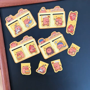 MOMO 2PCS/Set Cute Magnetic Bookmark Student Cartoon Bookmarks Magnet Book Clip(Random Each Series)