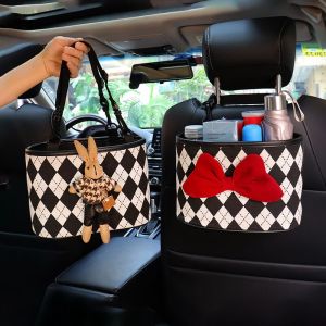 ถุงเก็บของในรถยนต์ถุงแขวนที่นั่งแถวหลังรถที่วางแก้วน้ำเก็บของในรถถุงเก็บของกล่องใส่กระดาษทิชชู่เก็บของด้านหลัง