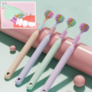 Dorisna Three Sided Toothbrush Ultra Fine Soft Bristle Adult Toothbrush Safety Teeth Brush Oral Cleaner