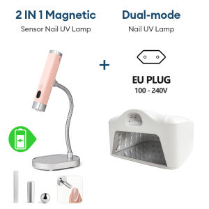foreverlily | Dual Use LED Nail Lamp 4 Timer Auto Sensor Gel Nail Dryer Lamp Manicure Pedicure Free Mini Nail Lamp & Cat Eye Magnetic Tools