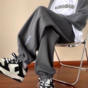 plus Size Fleece Lined Thickened Casual Sports Pants Loose Fit Harlan Trousers for Men And Women Autumn Winter Comfortable Breathable