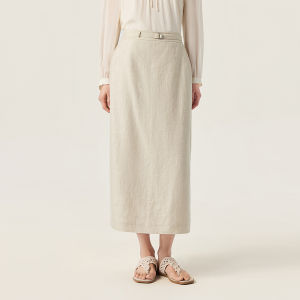 V·grass/V-GRASS | Chân Váy A-line Gấm Linen Elegance Mới Hè Có Dây Điều Chỉnh