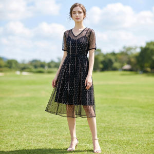 Dotted Dress Set With Straps