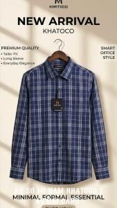 Áo sơ mi tay dài Khatoco Sale 20% 375K(Giá tem 468K) (S-2XL)