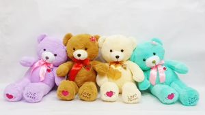 Dreamtoys96 Boneka Teddy Bear Beruang Pita Telapak Love Sweet Ukuran L