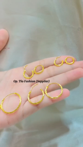 Anting Gipsy Motif Melintir Dan Polos Simpel Elegan Anti Karat Anti Luntur Best Seller Titanium Stainless Steel