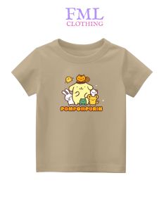 Kaos Anak Laki-Laki & Perempuan - Bahan Katun PE Sablon DTF Awet (usia 2-10 tahun) Gambar Sanrio Pompompurin