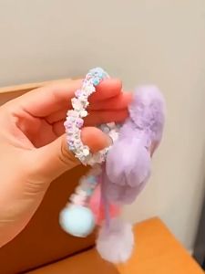 Ikat Rambut Sanrio Kunciran Anak Lucu Pompom Karet Besar Bulu Aksesoris Rambut Hello Girl KCR14