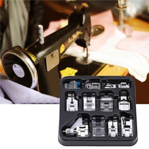 11pcs Sewing Machine Presser Foot Kit Metal Braiding Blind Stitch OverLock Zipper Ruler Parts