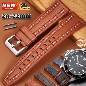 20mm 22mm Colorful Stitching Cowhides Strap for Omega Quick Release Watch Band for Seiko Bracelet for Rolex Women Men Wristband