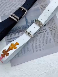 BGS-593 Sabuk Pin Kepribadian Pria Dan Wanita Ikat Pinggang Jeans Kulit Warna Silang Fashion 2025