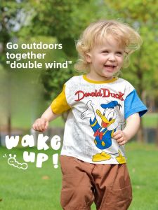Baby Short Sleeve T-Shirt Mickey Mouse Donald Duck Cartoon Breathable Cotton Summer New Arrival Half Sleeve Top for Kids