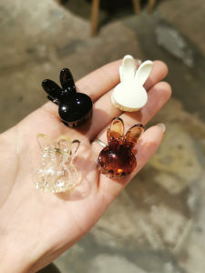 กิ๊บติดผมรูปหัวกระต่ายสีสันสดใสแบบโปร่งใสขนาดเล็กสำหรับสาวน้อย กิ๊บติดผมแฟชั่นเกาหลี ของตกแต่งผมแบบใหม่