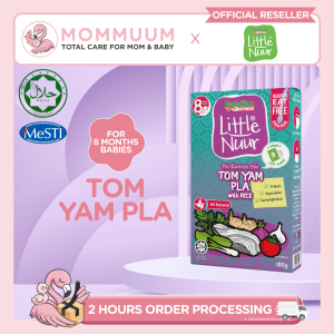 Little Nuur The Siamese One Tom Yam Pla with Rice (100g) - Baby Food Ready To Eat Porridge 8m+