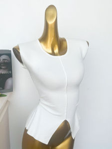 Áo Thun Nữ Tay Ngắn Dệt Kim Mỏng Xếp Ly Thon Gọn Hở Bụng Thiết Kế Hở Eo Mùa Hè Phong Cách Hàn Quốc Thường Ngày