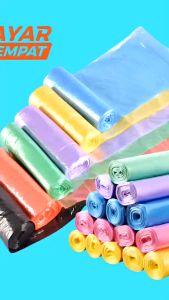 Kantong Sampah Plastik 45x50Cm Isi 15 Lembar Keranjang Roll Plastic Trash Warna Macaron