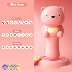24 patterns LED Projection Flashlight Cartoon Animals Baby Sleeping Story Book Interactive Projector Torch Lamp Toy Early Education Light Up Toy for Kids Boys girls gift