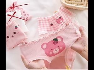 Inner Charm - Quần lót nữ Cotton vân tăm Quần lót nữ cotton hình gấᴜ dễ thương .