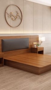 FREESHIP HCM - Giường Gỗ MDF Bọc Nệm Kèm Tab Đầu Giường Tatana MDF030 - có thiết kế theo yêu cầu