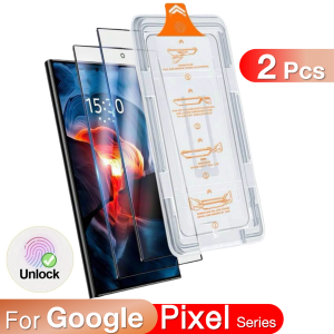 2Pcs For Google Pixel 9 Pro XL 8 8A 9a 6a 7 7a 5G Screen Protector Fingerprint Toughened Glass Accessories No Dust Bubbles Kit
