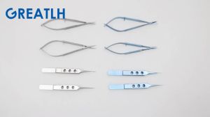 GREATLH 4pcs/set Scissors Needle Holders Micro Tweezers Stainless Steel/Titanium Alloy Ophthalmic Instruments