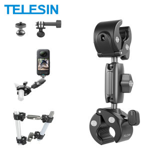 Telesin | TELESIN Motorcycle Bicycle Camera Holder Invisible Selfie Stick Handlebar Mount for Insta360 RS X2 X3 GoPro 12 11 10  Accessory