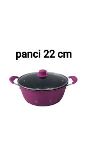 Panci Soup Pot Enamel 22 cm Tutup Kaca - Tinggi 10 cm - Kompor Induksi - Kitchenware