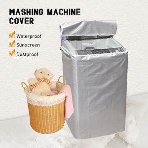 Ship in 24hWashing Machine Cover Waterproof Sunscreen Polyester Silver Cloth Dustproof Dryer Cover