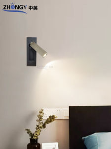 Modern Minimalist Embedded LED Wall Lamp with Switch for Hotel Bedroom Reading Light Aluminum Body Energy Saving Light Source