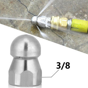Sewer Jetter Nozzle for Pressure Washer High Pressure Power Washer Hose Nozzle Drain Jetting Stainless Steel 3/8 Female 5000 PSI