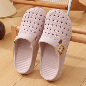 JIFANPAUL | Closed Toe Anti-Slip Waterproof Womens Summer Flat Half Slipper