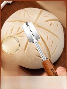 Stainless Steel Bread Knife Baking Tool for Sourdough Scoring Baguette Shaping Tool Wooden Handle Kitchen Cooking Utensils