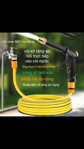 vòi xịt tăng áp rửa xe  cuộn dây 20m  - vòi xịt tưới cây xịt rửa sân  áp lực vòi phun xịt xa 10m