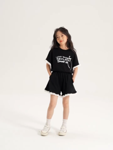 PRINCESS KESLI 2-12 Years Kids Girl Clothing Sets Two-piece Suit Top and Shorts Pants Children Clothes