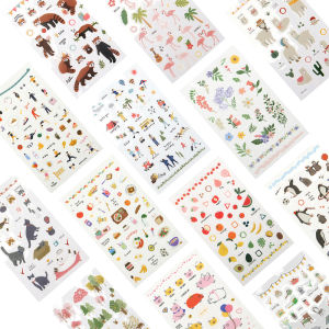 Daily Like เครื่องเขียนเกาหลีสติกเกอร์ติดกาวแบบใสน่ารักของตกแต่งสมุดโน้ตของตกแต่งไดอารี่ภาพสติกเกอร์ขนาดเล็กแผ่นเดียว