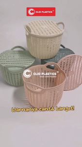 Keranjang Topas + Tutup / Keranjang Rotan - Tempat Penyimpanan Clio By GROSIR BARU 21 - Warna dan Ukuran (Kondisi Fisik Aman)
