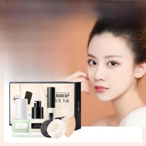 Beginner Friendly Makeup Kit Full Set Foundation Liquid Primer Whole Combination Cosmetic Tools for Any Skin Type in Gift Box