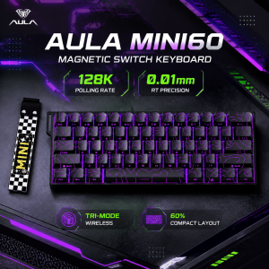 AULA | AULA MINI 60HE Magnetic Keyboard Wireless 60% Rapid Trigger 8K Return Esports Customize RGB Magnetic Switch Gaming Keyboard