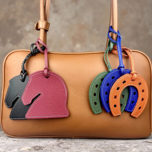 Handmade Leather Horse Head & Horseshoe Charms Set-Premium Thick Leather-Mix & Match Colors-PU Leather-Ideal Bag Accessory