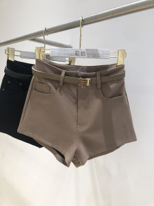 Comfortable High Waist Shorts Womens Casual Pants Thinming Slimming Basic Color Hot Pants Commute Style Pocket Detail