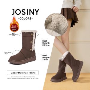 Josiny | Winter New Warm Thick Fur Mid Calf Boots Snow Boots